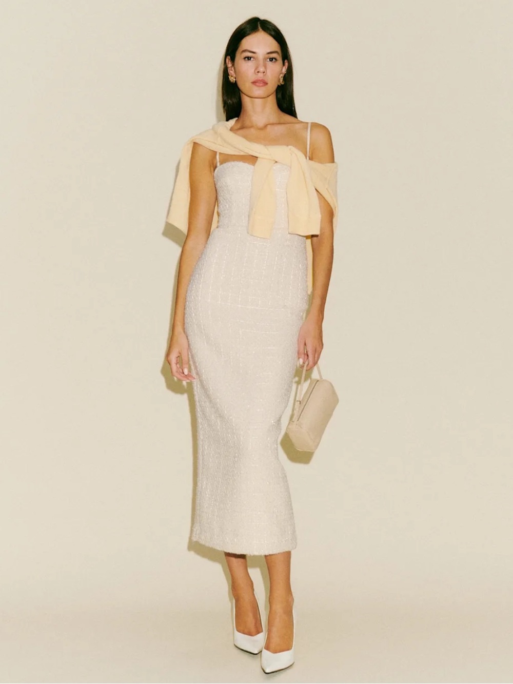 Reformation Lakia Dress Ivory - Size 6 - Picture 5 of 13